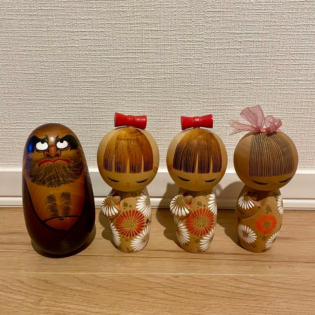 青木蓼華 ひな菊 創作こけし だるま こけし 4体セット - メルカリ