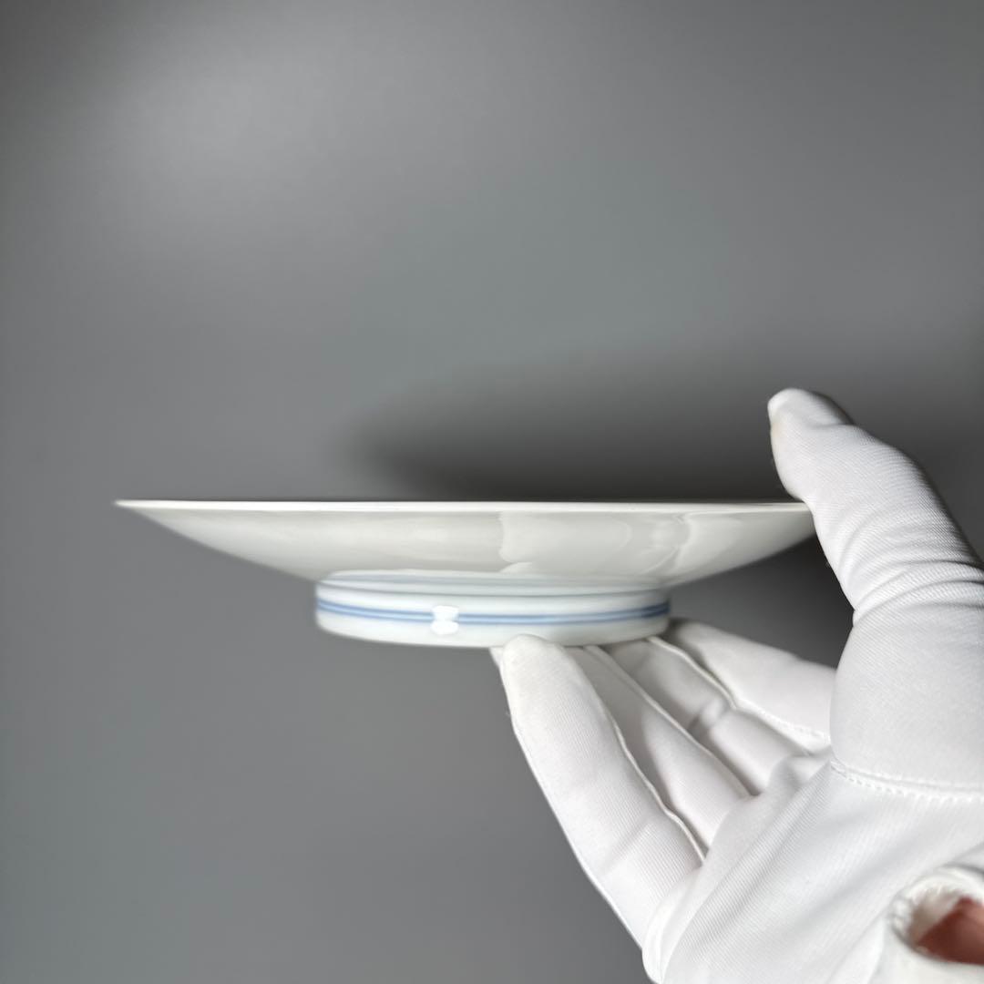 国重要無形文化財　十三代酒井田柿右衛門　柘榴陽刻文皿　五枚　共箱　渦福　19㎝