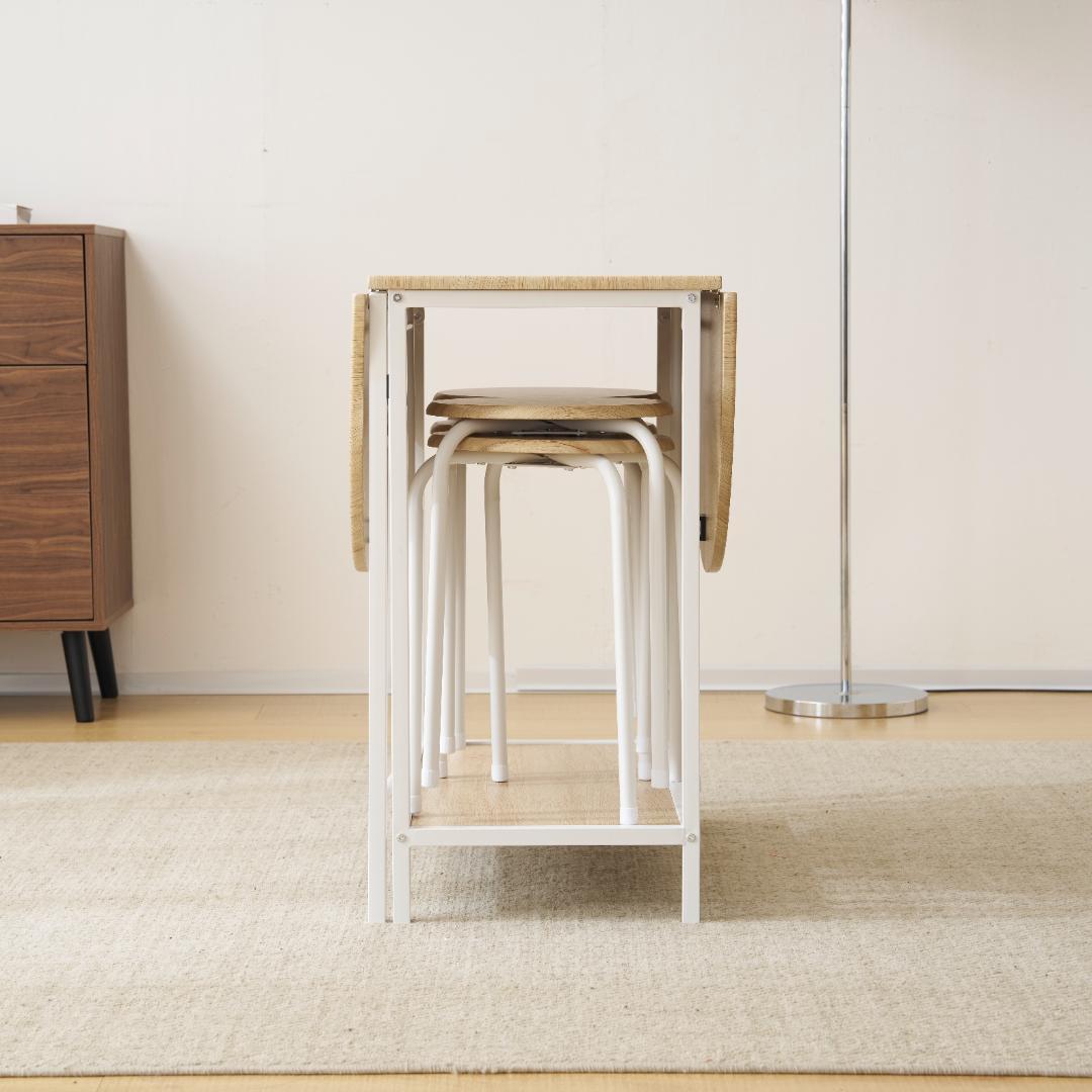 折りたたみダイニング5点セット｜おしゃれ 木目調北欧風 食卓セットNATURAL