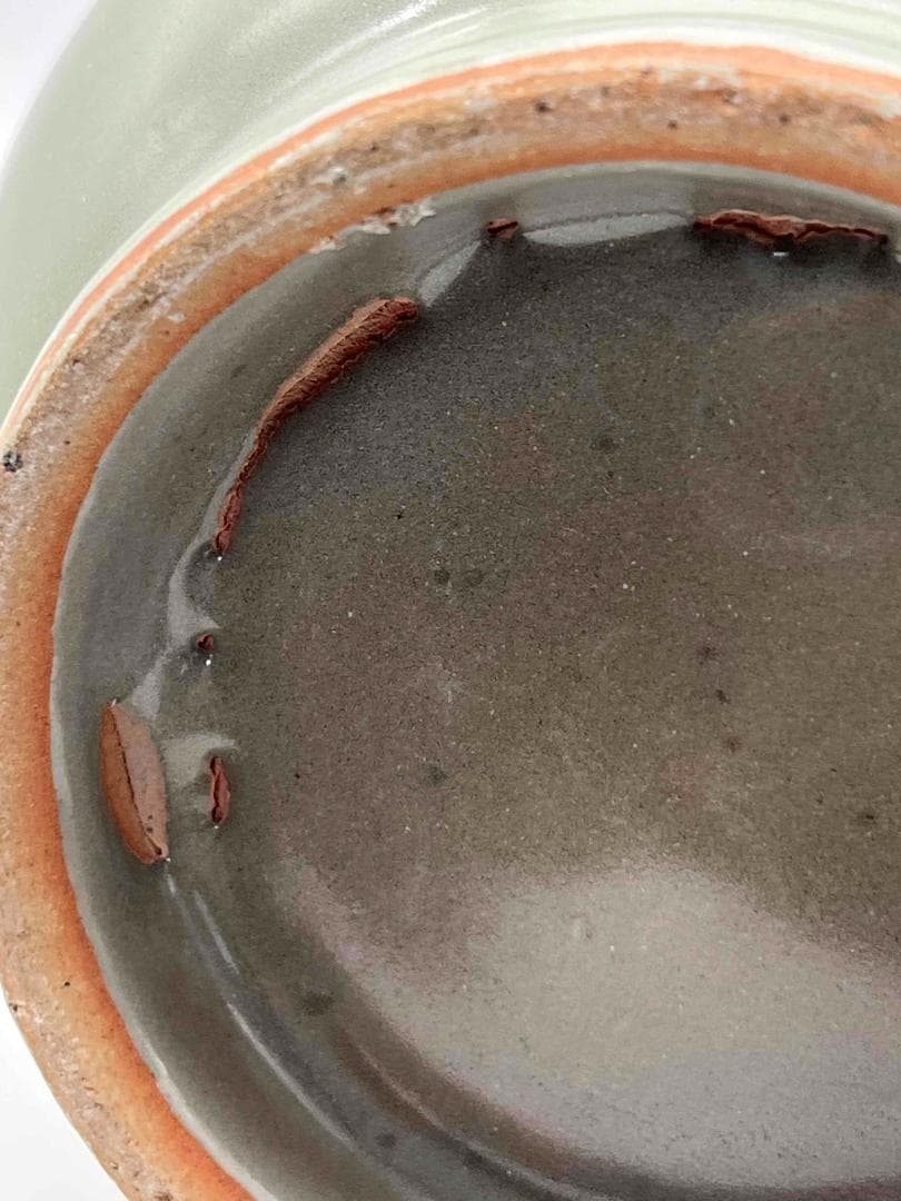 南宋時代 龍泉窯 梅子青 青磁弦文盤口瓶 花入 花瓶 茶道具(