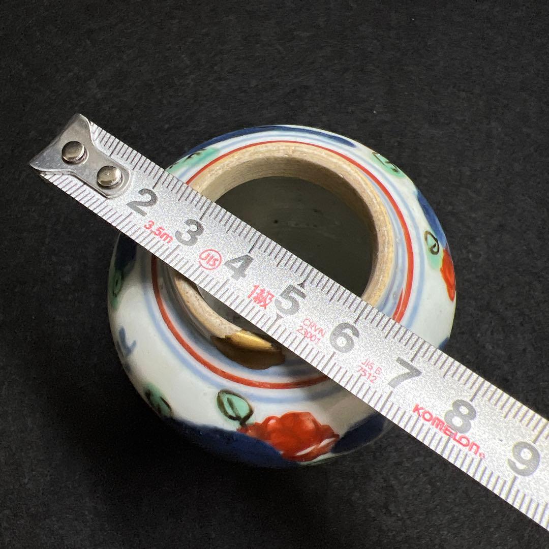 中国明時代 南京赤絵茶壷 極上蓋付 高さ9.3㎝ 東Y7-