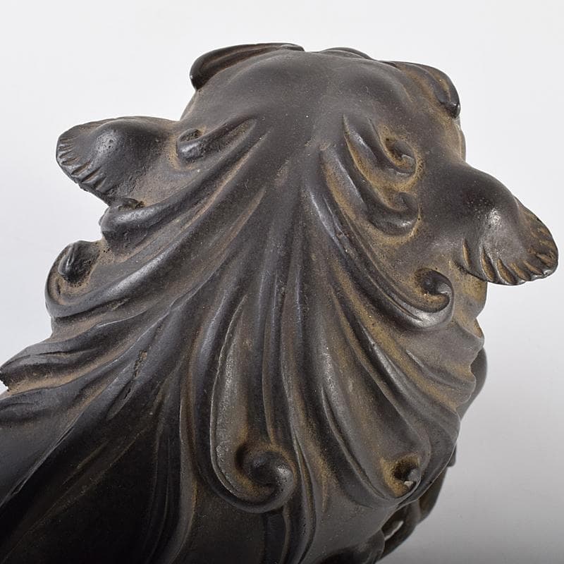 中国 古銅宣徳銅 玉乗り獅子 置物 重さ約5.28㎏ G R7655B