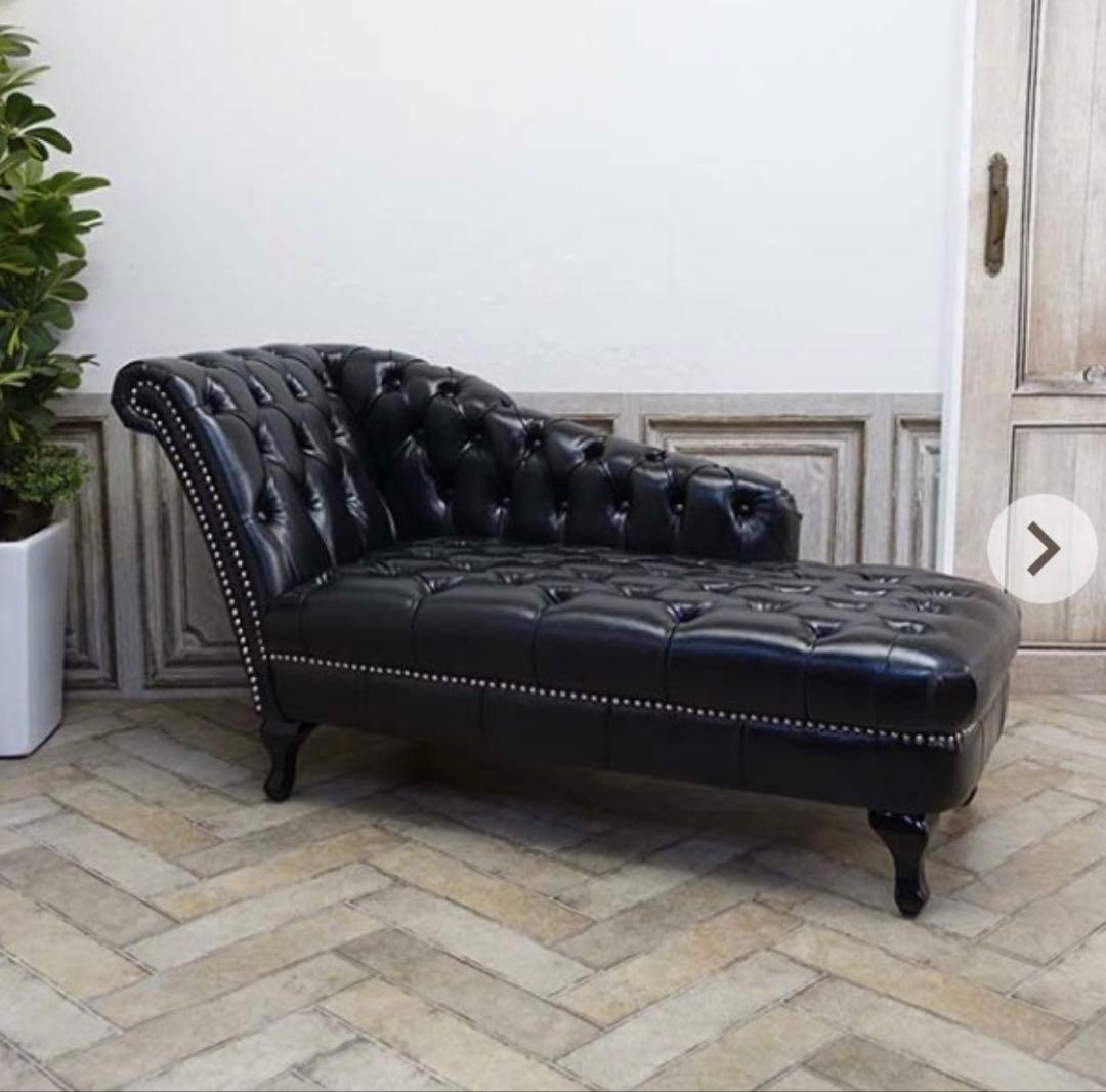 カウチソファ アンティーク ブラック 猫足 猫脚 ゴシック ロココ調