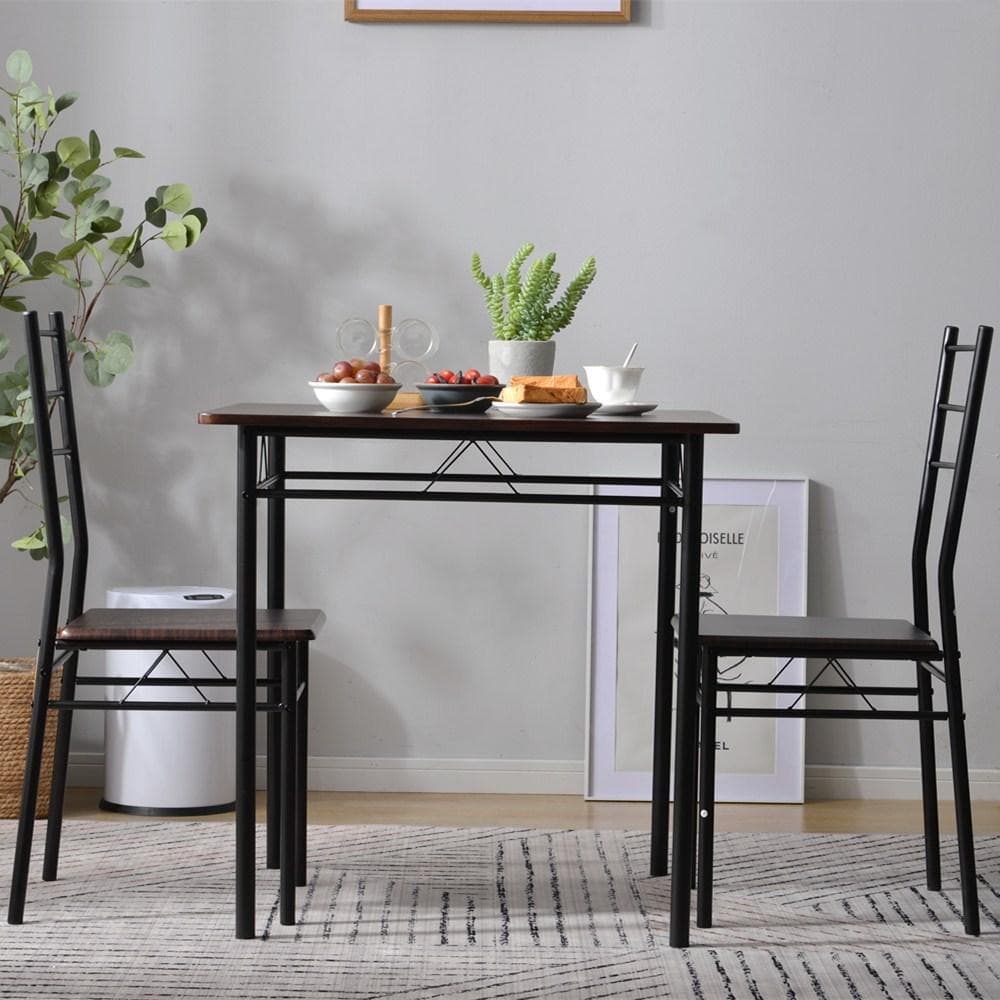 超人気！2人掛けテーブル＆チェア おしゃれ 北欧風 コンパクトセット　BROWN