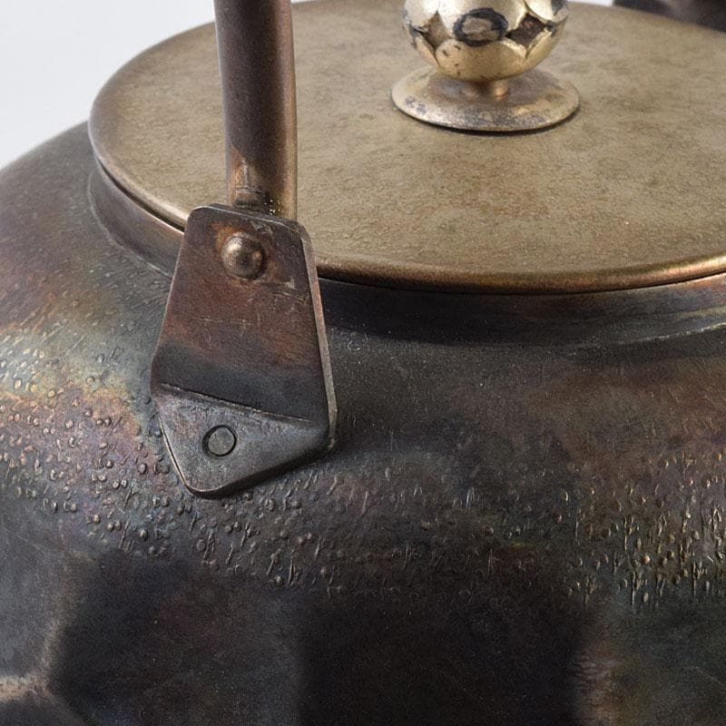 煎茶道具　いぶし銀　槌目　銀瓶　湯沸　急須　重さ約262g　C　8043