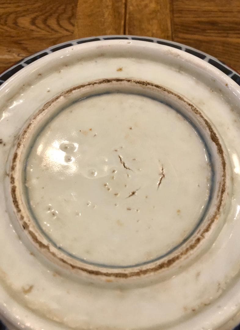 古伊万里 色絵 窓絵 三ツ鉢 三つ組鉢 二重高台 江戸末期 生活