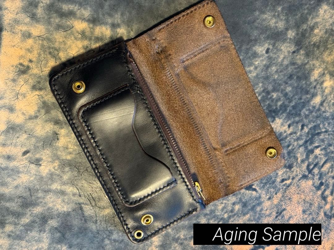 HORWEEN クロムエクセル(茶芯)トラッカーウォレット＋キーホルダー