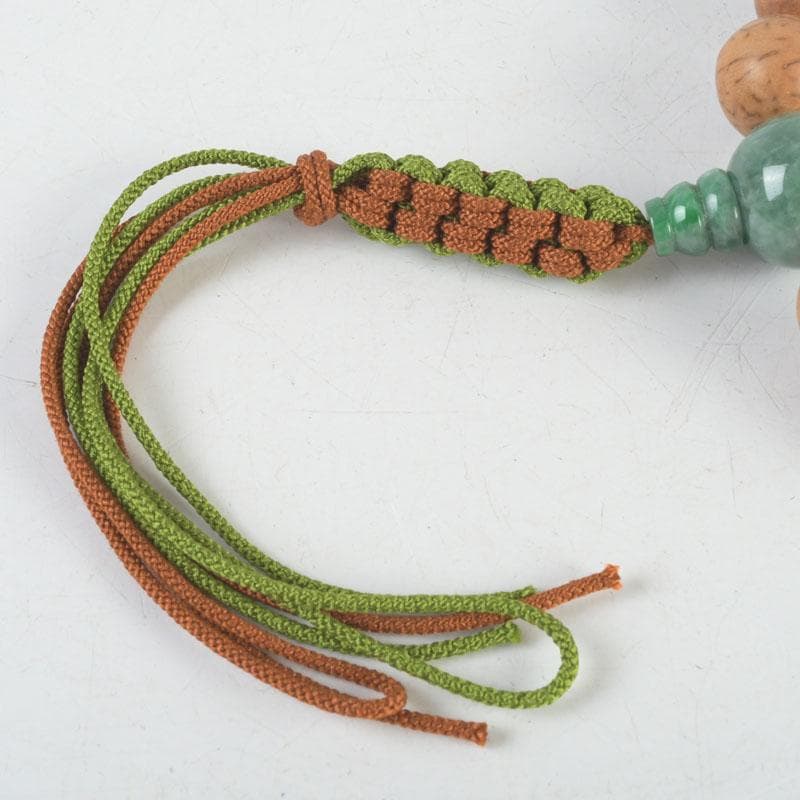 仏教美術 本翡翠 龍眼菩提珠 数珠 念珠 共箱 N 9441