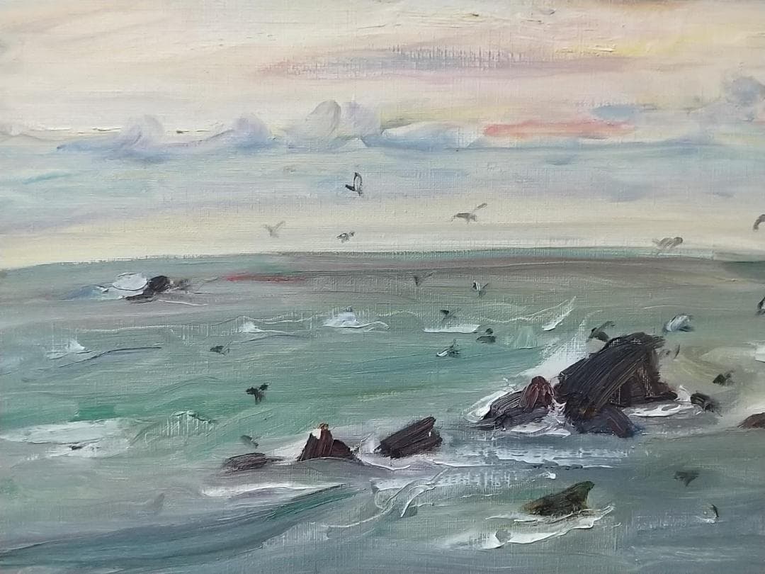 「黒生海岸」 F6 絵画 油彩画 油彩画 風景画 アート