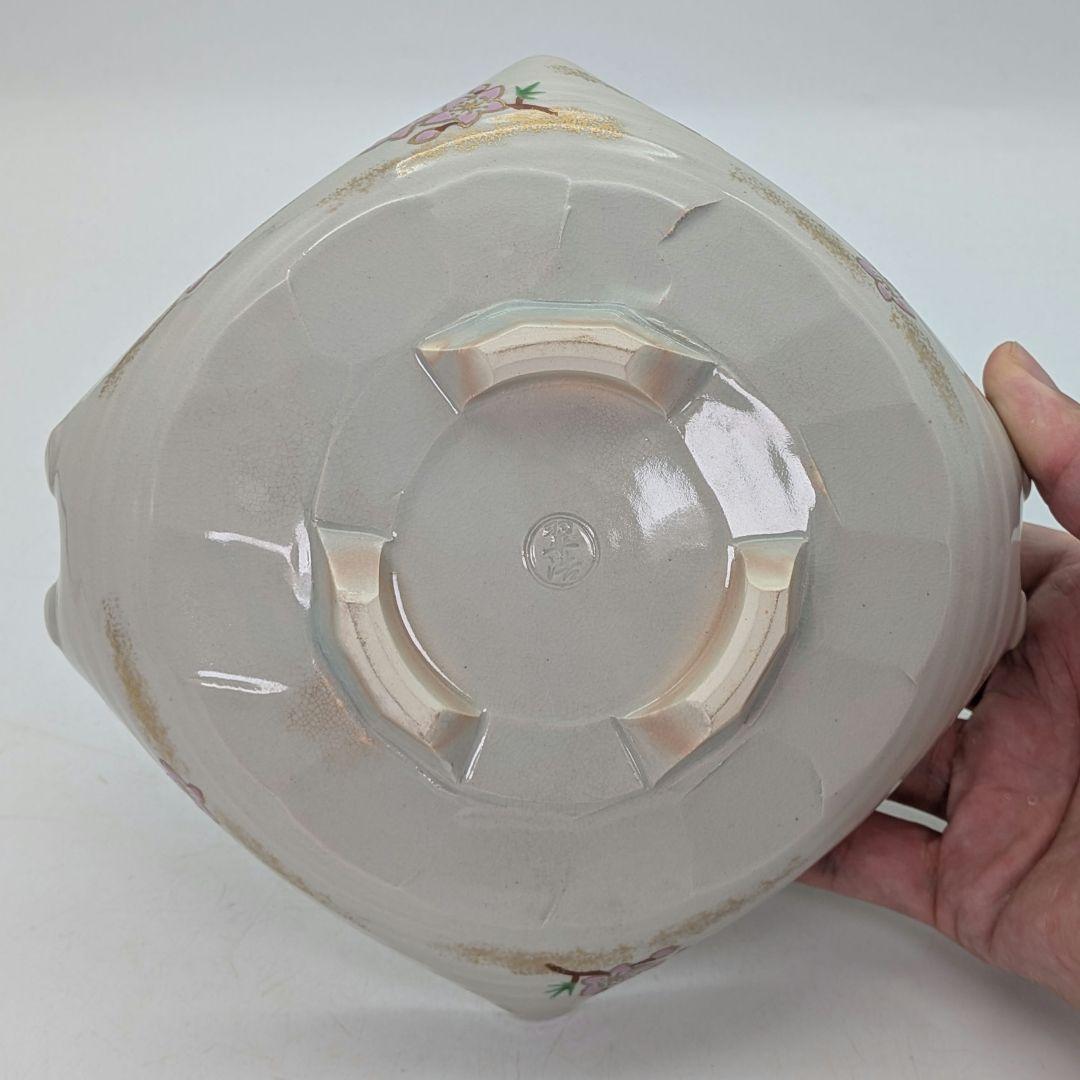 宮本翠浩 京焼 桃の絵手鉢 共箱合布 清水焼 食器