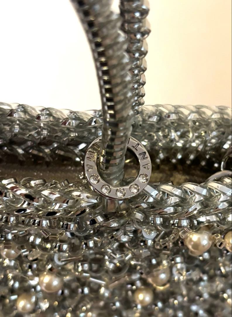 アンテプリマ　ペルラグリッター　ワイヤーバッグパール　シルバー極美品