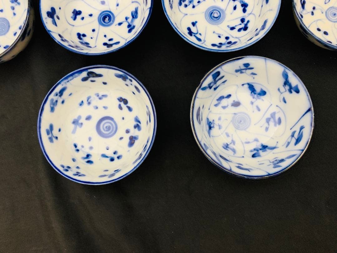 猫叉専用　古伊万里染付　なずな文 煎茶7客 染付なつな文　汲出し