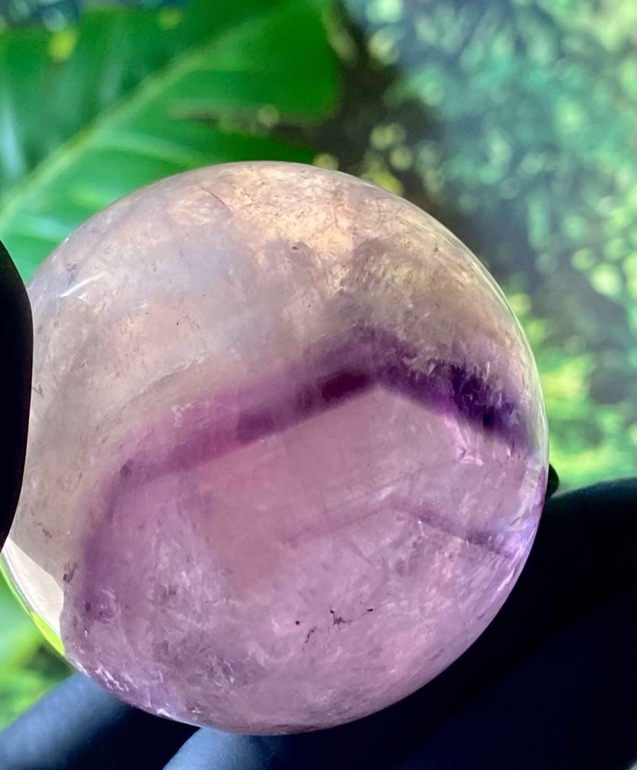 アメシストスフィア高品質3.4㎝虹ファントムホーランダイトアメトリ