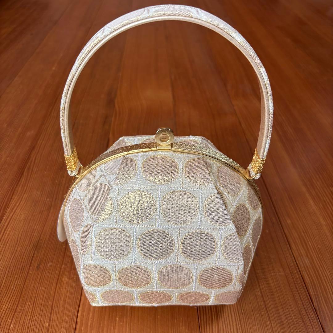 世美庵 和装 振袖用 バッグ・草履セット ゴールドカラー 日本製