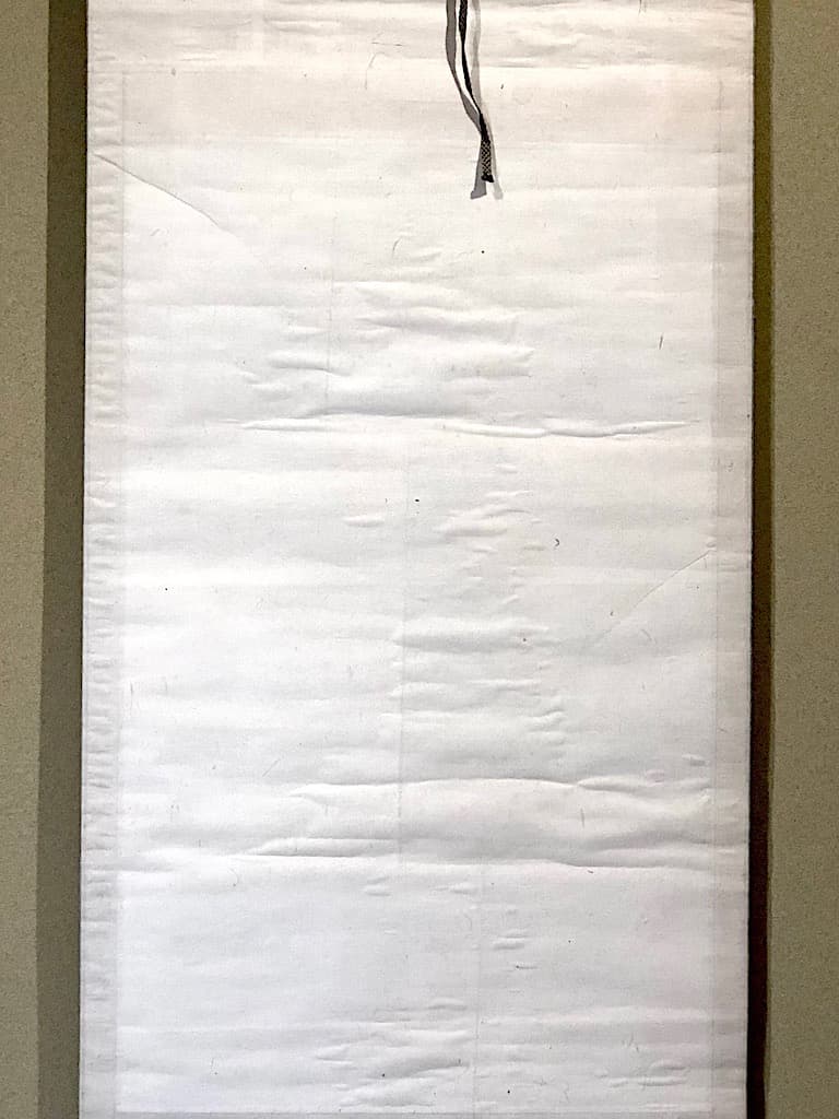 掛軸　加納鉄哉 賛「山色空濛・・」・大野呑州 山水画　絹本　箱合。