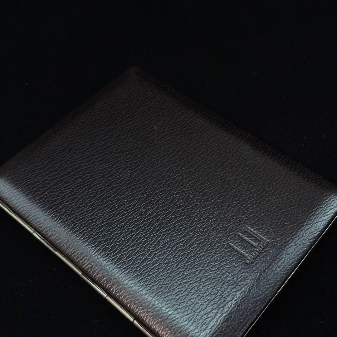2849 ダンヒル タバコケース 小物入 二つ折 レザー メタル ヴィンテージ