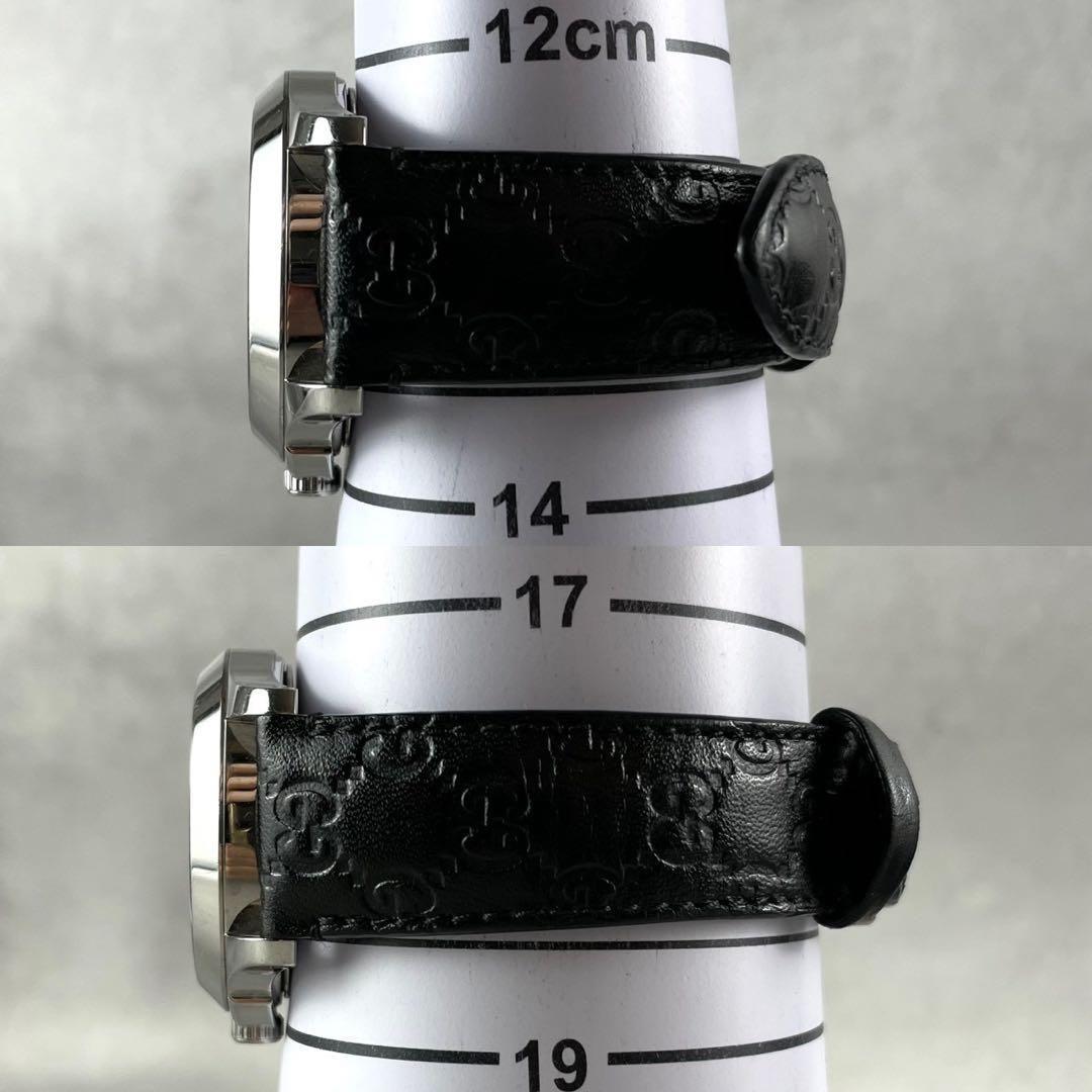 【正規品】GUCCI グッチ 腕時計 GG柄 ブラック シマレザー クォーツ 蜂