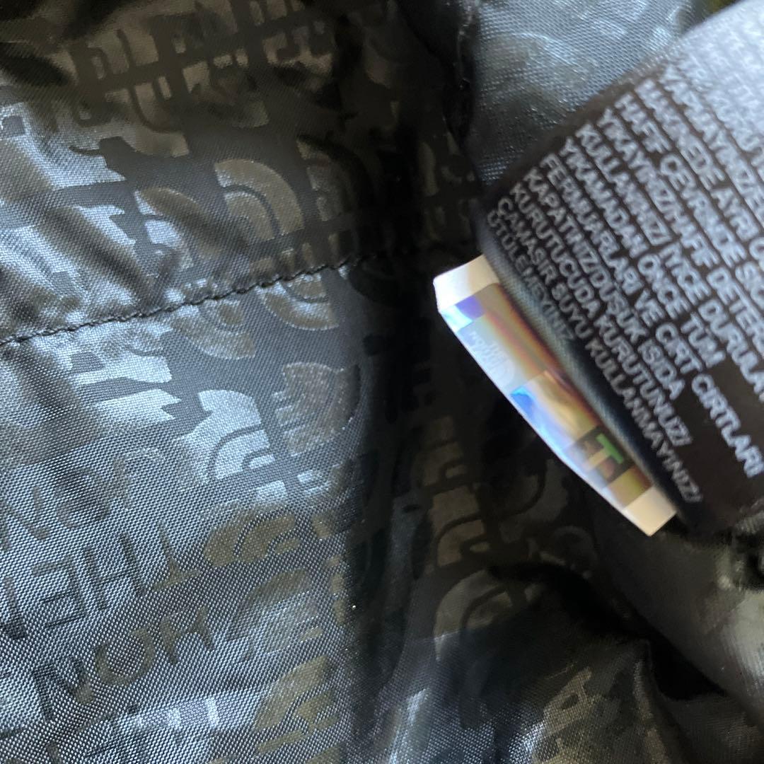 ノースフェイス スノーウェア ジャケットグリーン×ブラウン 裏地総柄 Lサイズ