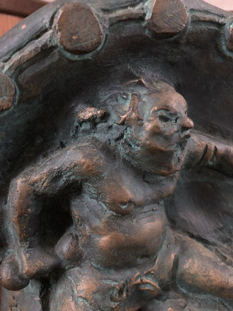 希少 時代 雷神像 仏像 銅製 ブロンズ 北村西望 文化勲章受賞 日本芸術会員