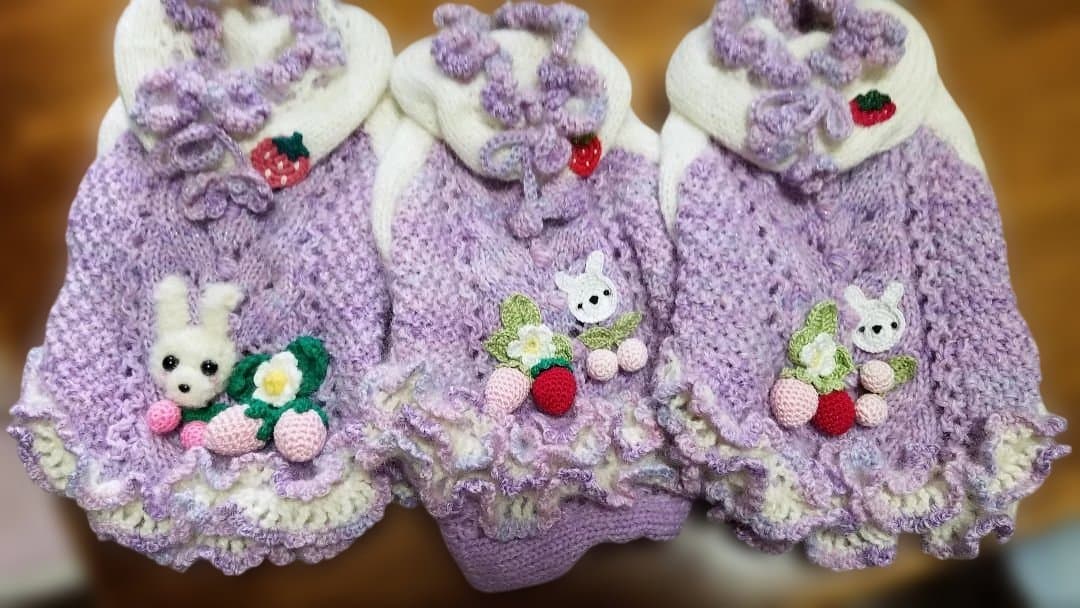 犬服♪手編み♪3名様オーダー受付終了致しましたm(__)m - メルカリ