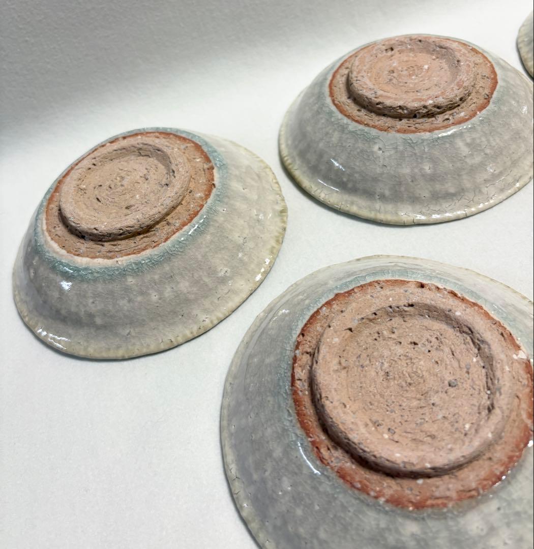 信楽焼 鈴木厳 中鉢 中皿 5客 灰釉 紫釉 和食器 作家物