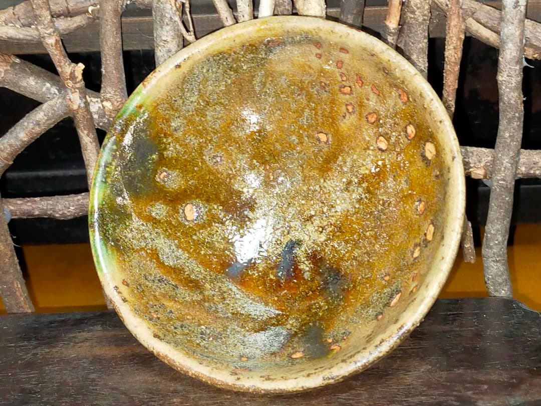 ♥美濃焼 小さな 黄瀬戸 茶碗 茶道具 骨董 古玩