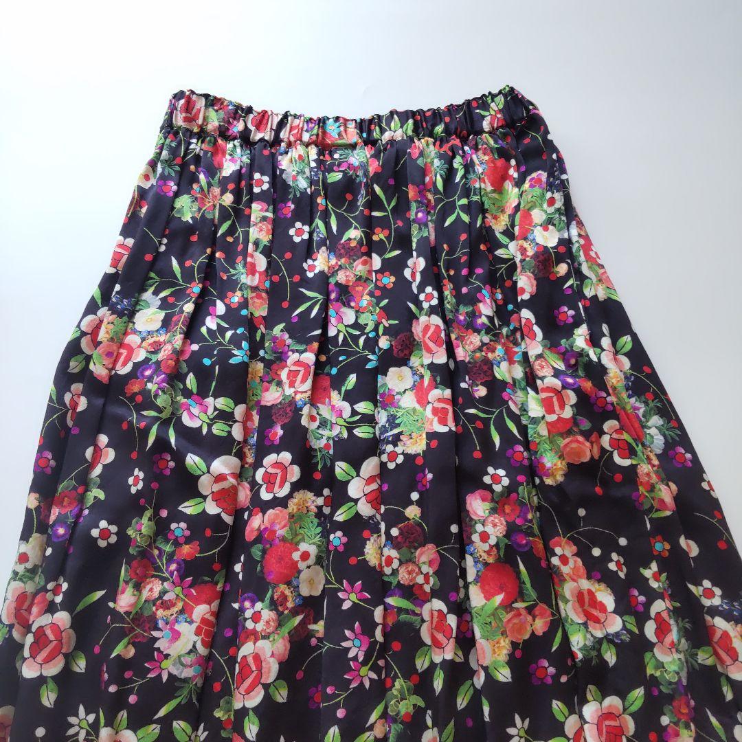 美品 コムデギャルソンコムデギャルソン AD2020 シルク花柄ギャザースカート