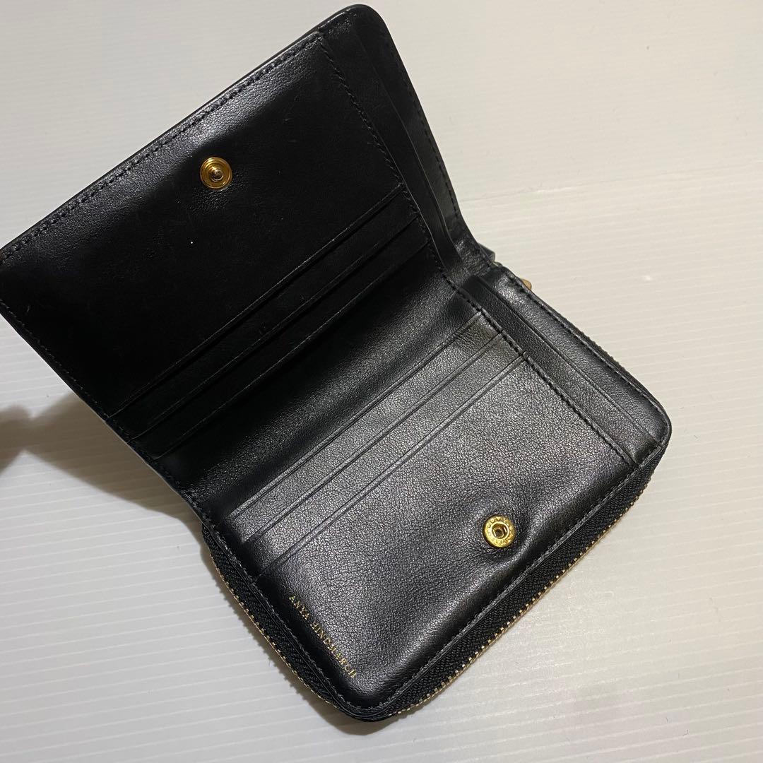 【美品】ANYA HINDMARCH　スマイリー2つ折り財布　ブラック