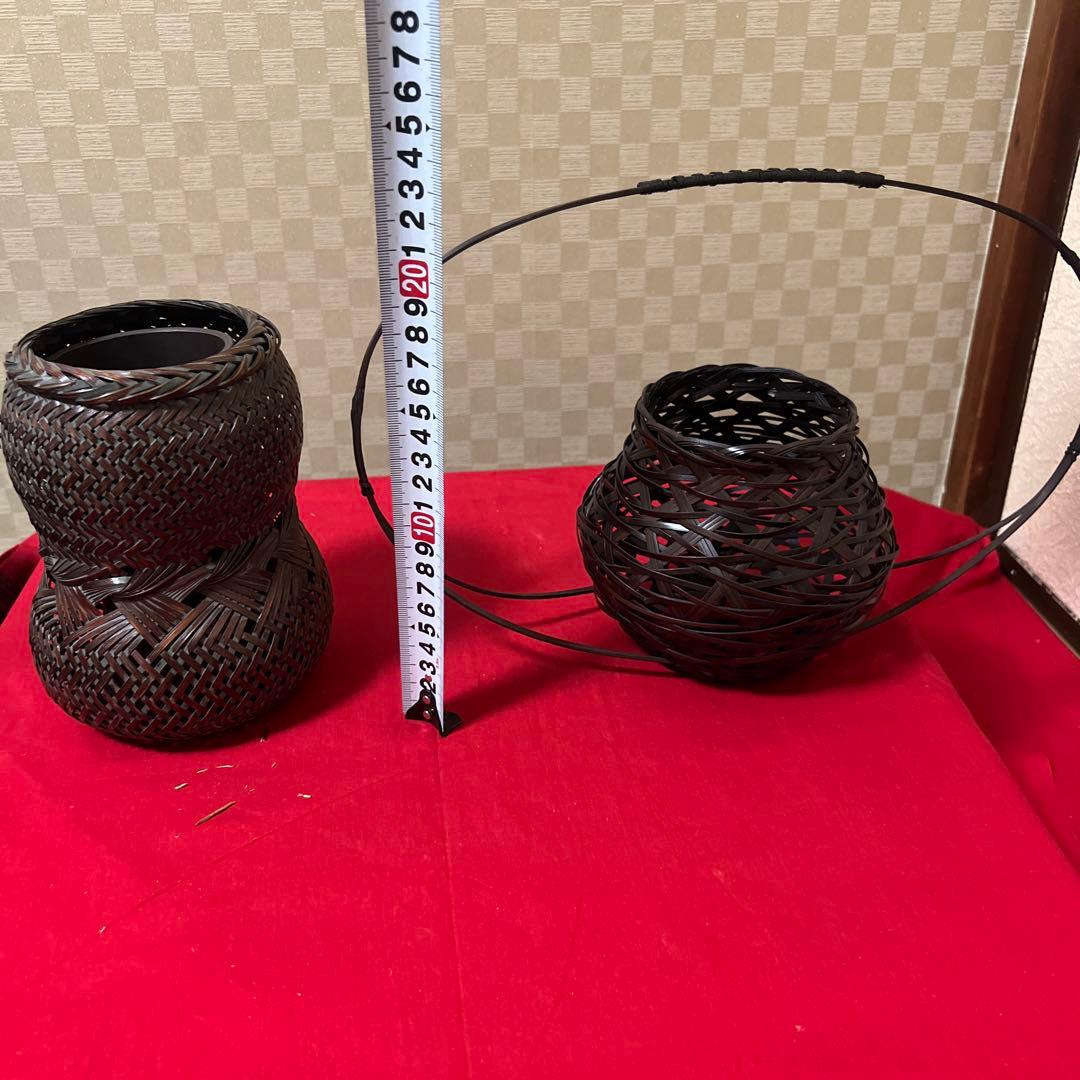 茶道具　花器　竹籠　七点まとめ
