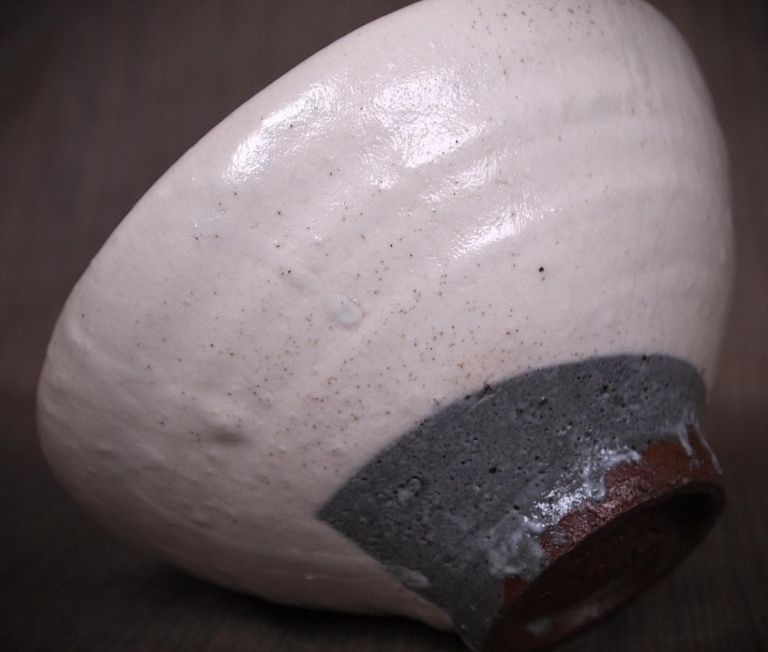 人気作家☆高力芳照【師：金重素山、金重有邦】☆粉引茶碗☆共箱・布