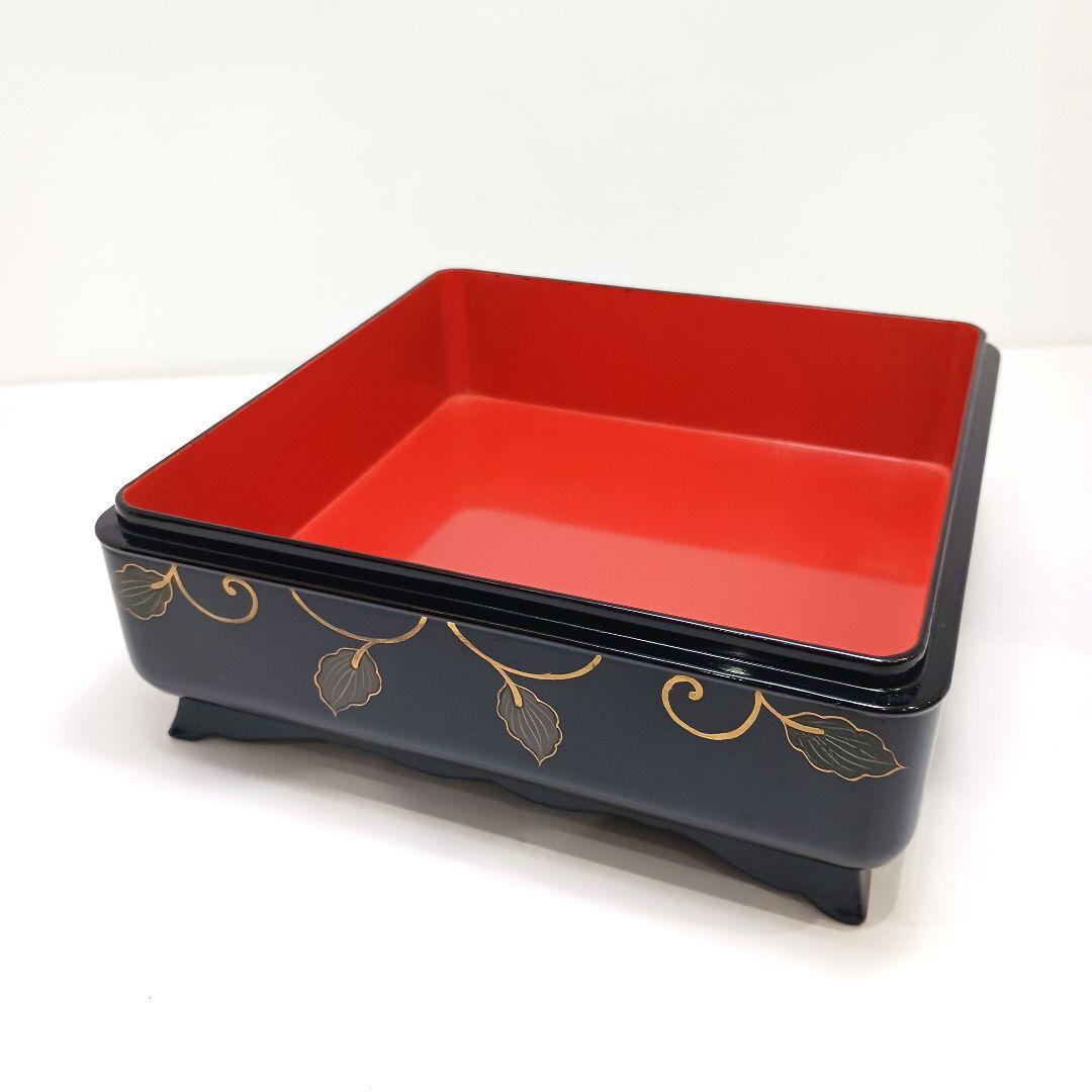 Y3113-2 大正期 漆器 金蒔絵 菓子器 18.3㎝ 共箱
