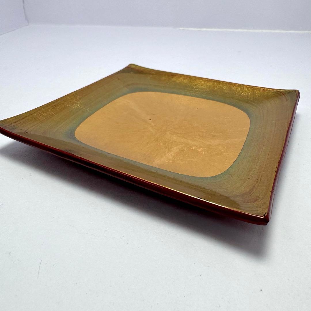 新品未使用 金沢箔工芸 金沢手打箔 洋金箔 角古代銘々皿 5枚セット 共