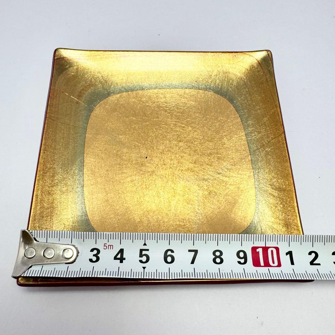 新品未使用 金沢箔工芸 金沢手打箔 洋金箔 角古代銘々皿 5枚セット 共