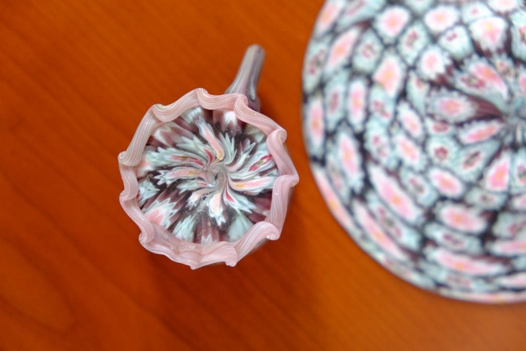 ミルフィオリ カップ＆ソーサー グラス 吹きガラス 江波冨士子