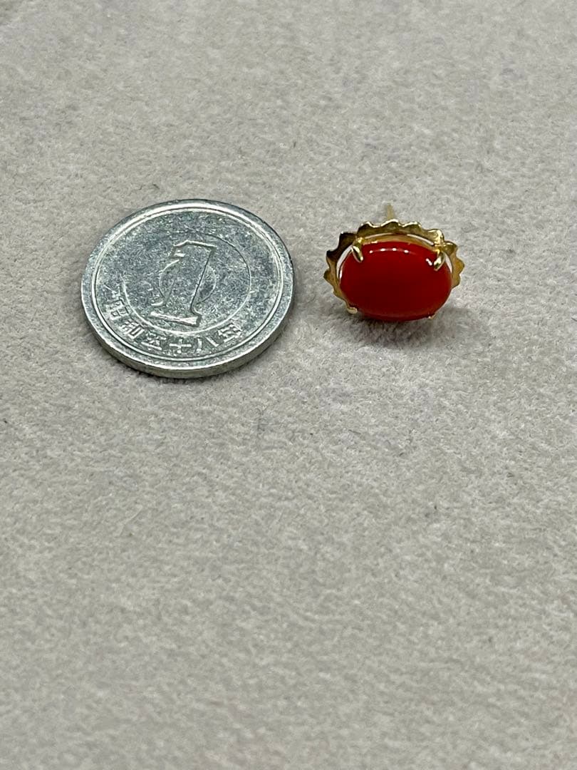 K14 ゴールド 地中海珊瑚 コーラル 14金 ピンブローチ CORAL