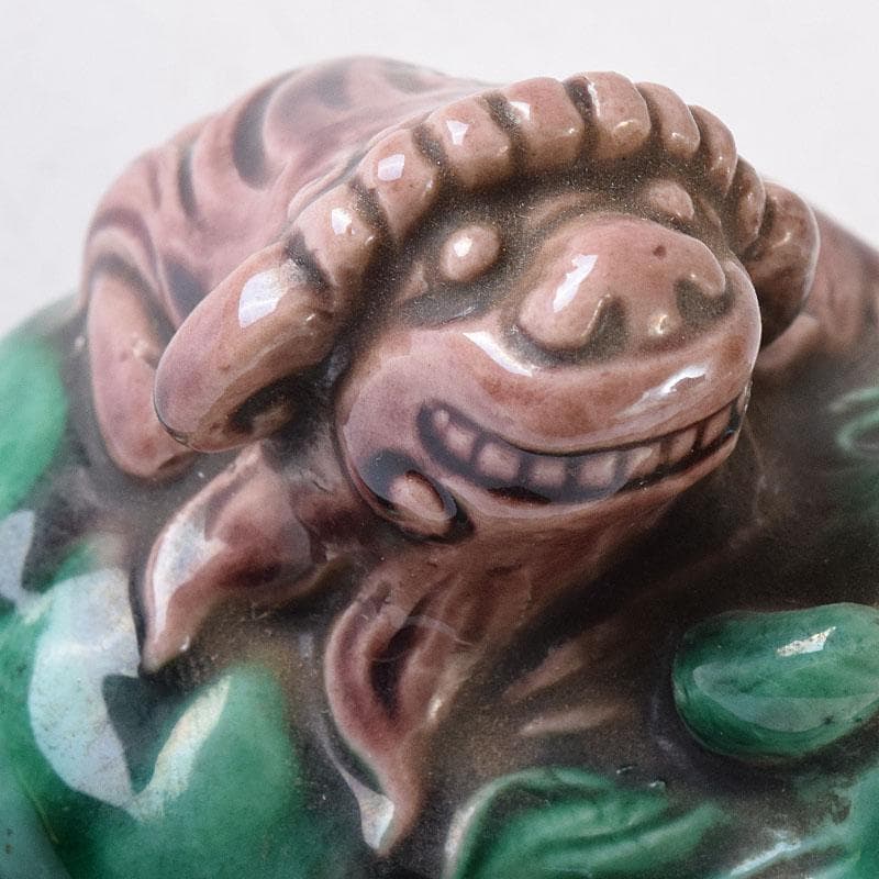 茶道具 九谷焼 九谷岩花造 色絵 獅子 香合 共布 共箱 V R8226 - メルカリ