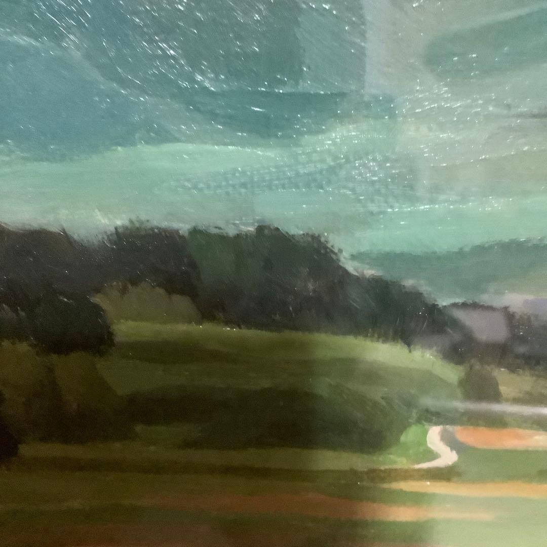 【真作】　池田正文　（甲斐路初夏）　油絵　8号　師:安井曾太郎 芸大油画科卒