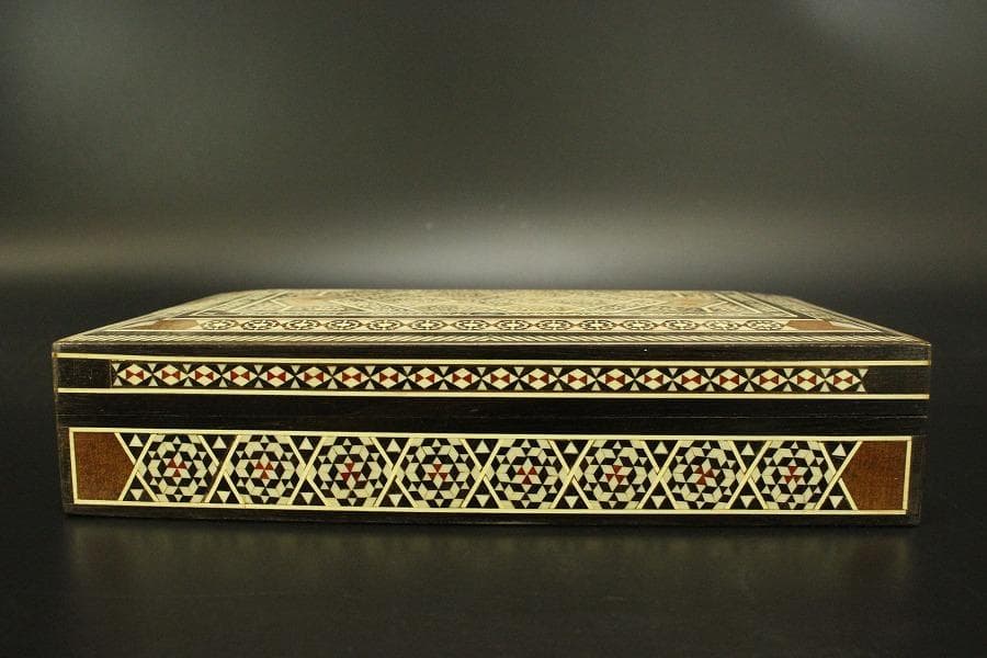 高幾何学模様 象嵌 箱(ZE365)