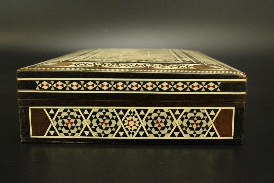 高幾何学模様 象嵌 箱(ZE365)