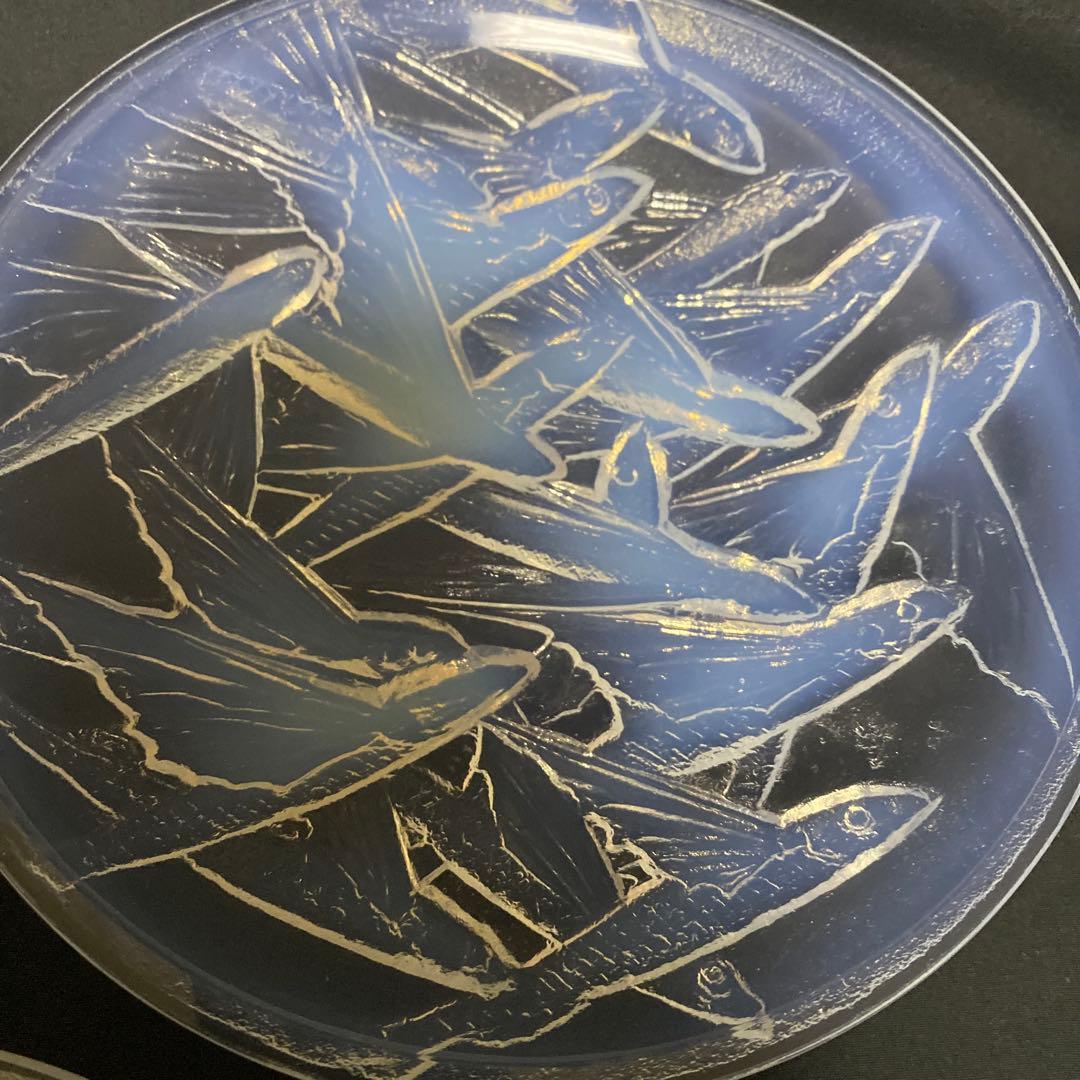 小柴外一 オパールセント 乳白 ガラス トビウオ 中皿 5枚 セット