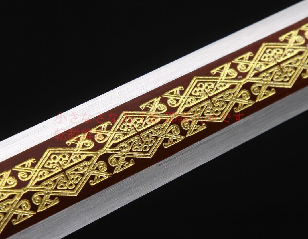 銀めっき双竜漢剣八面マンガン鋼方形紋 古兵器 武具 刀装具 日本刀 模造刀居合刀