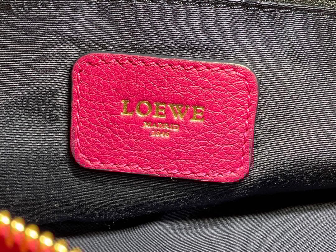 LOEWE ロエベ ハンドバッグ アメ レザー ピンクパープル