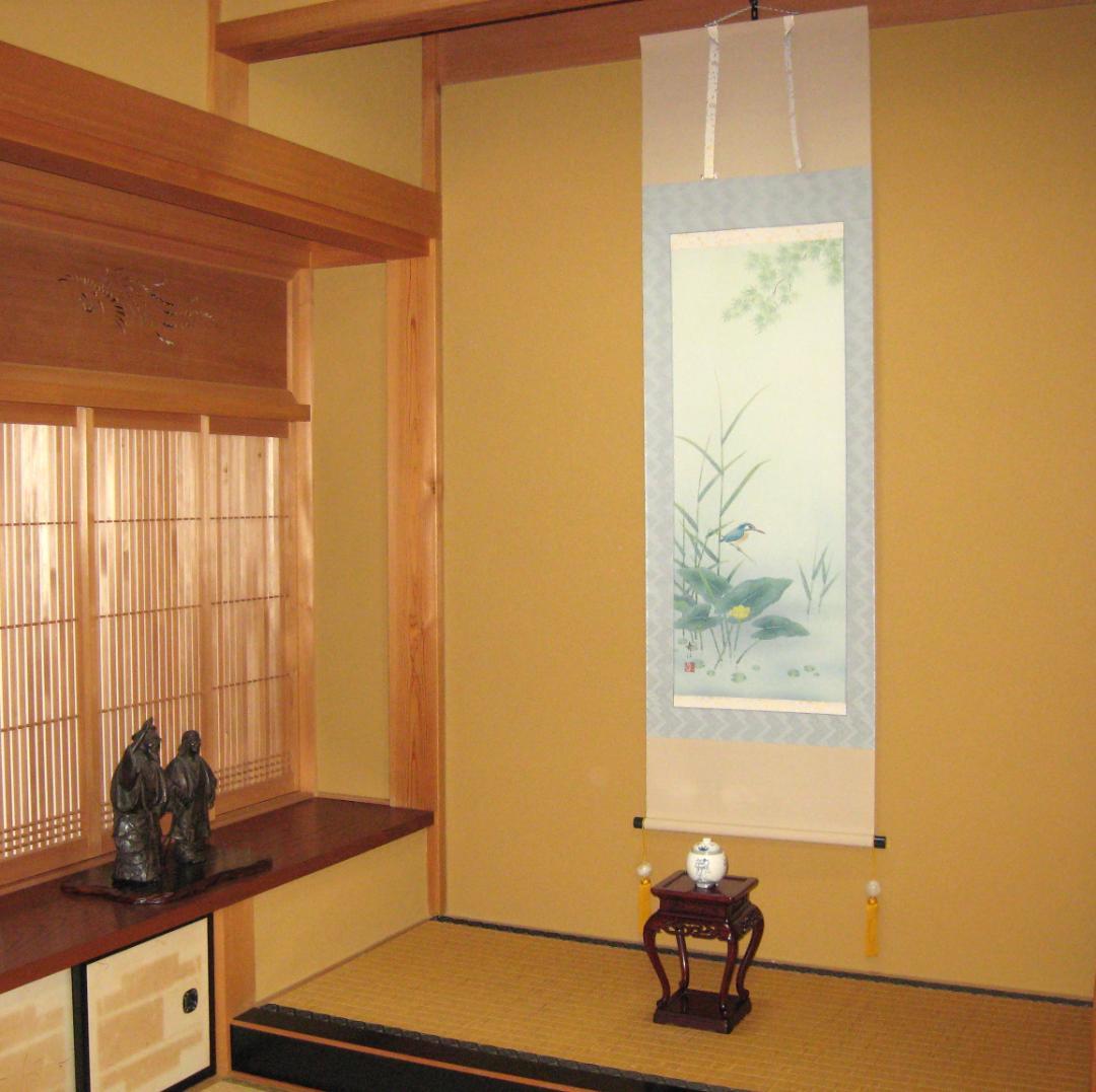 こ*り様 【真筆】掛け軸 掛軸 翡翠(かわせみ)◇柳沢寿江 太巻仕様・共