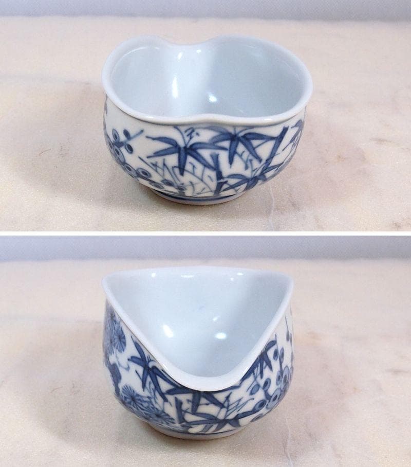 【未使用】京焼/清水焼 平安光抱 青葉松竹梅 茶器揃5客 陶雅堂 湯吞茶碗/急須