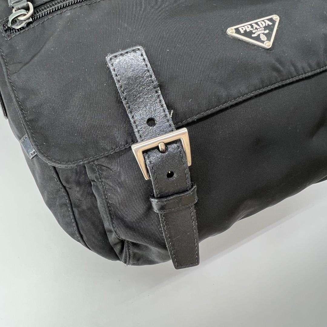 12460✨プラダ ショルダーバッグ ナイロン ダブルベルト 三角ロゴ 黒