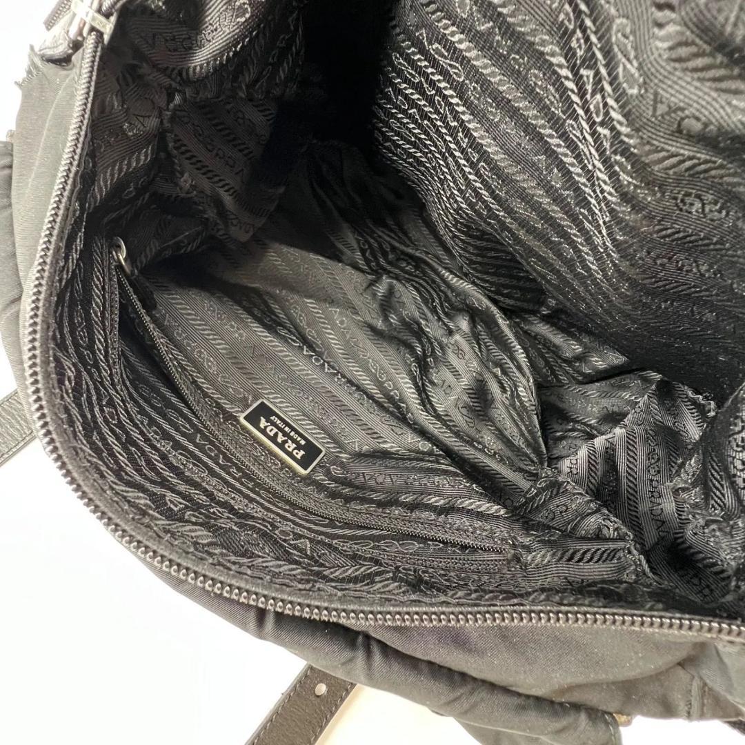 12460✨プラダ ショルダーバッグ ナイロン ダブルベルト 三角ロゴ 黒