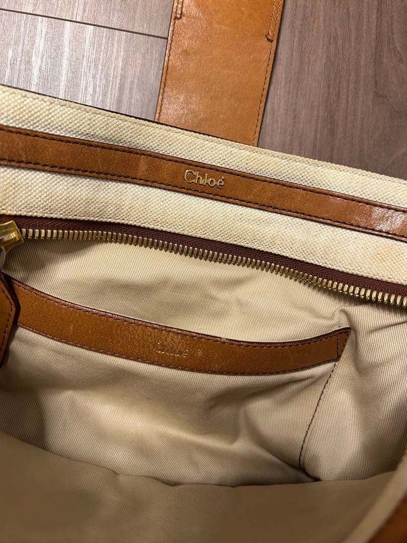 Chloe キャメル　ヴィンテージ　レザーショルダーバッグ