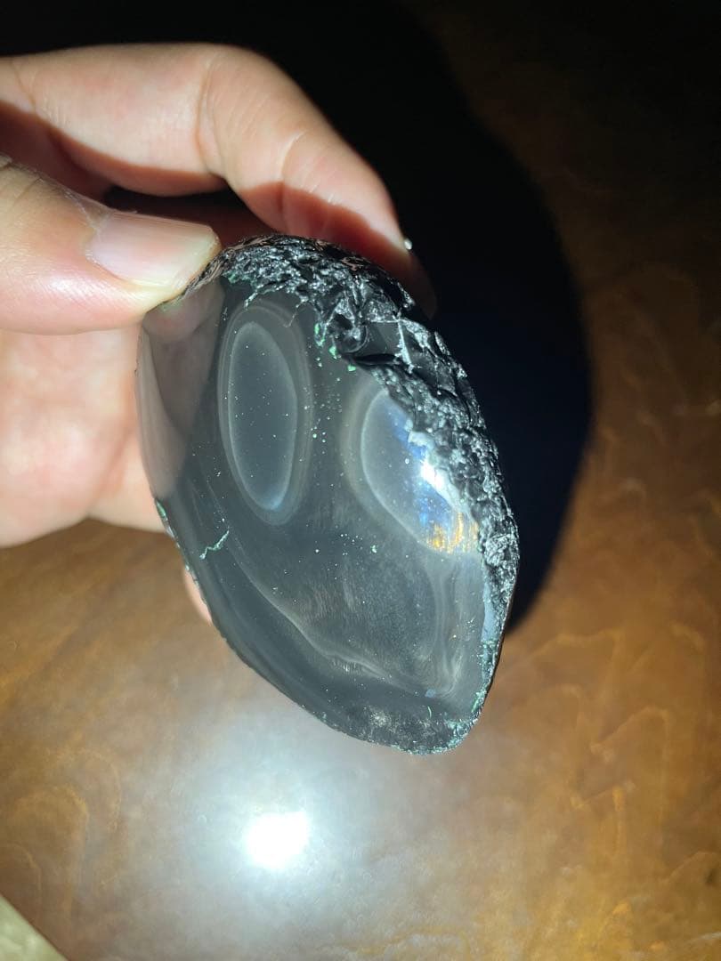 研磨品 十勝石玲瓏 金虹 ゴールデンレインボーシラー 美術品