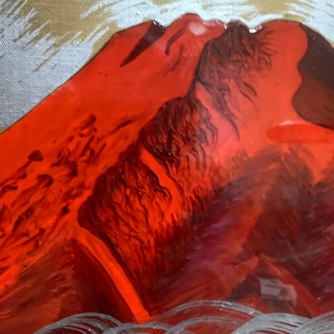 Rさん専用　【真作】　田村隆枝　油彩　6号　赤富士 日輝美術功労賞グランプリ金賞