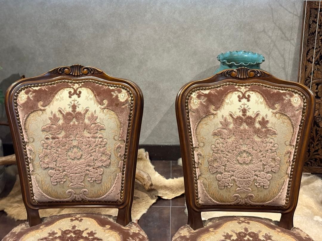 カリモク　karimoku 猫脚　クラシック　チェア4脚　金華山織　IGR